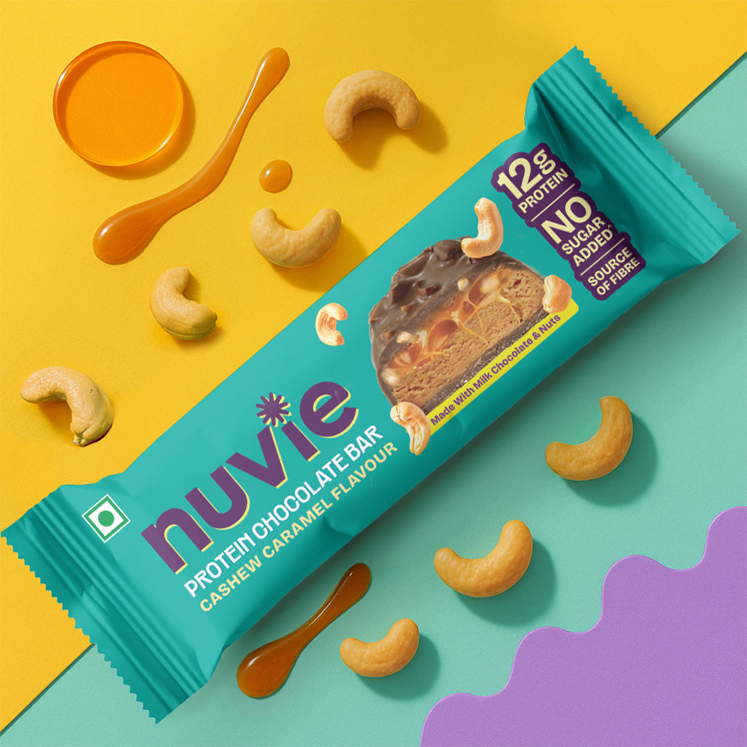 Combo 2 : 20gm Chocolate Protein Shake + 12gm Cashew Caramel Protein Bar