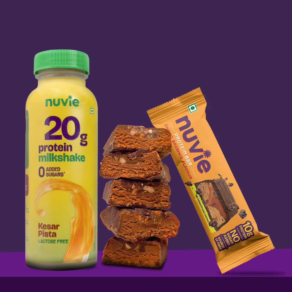 Combo 3 : 20gm Kesar Pista Protein Shake + 10gm Choco Brownie Protein Bar