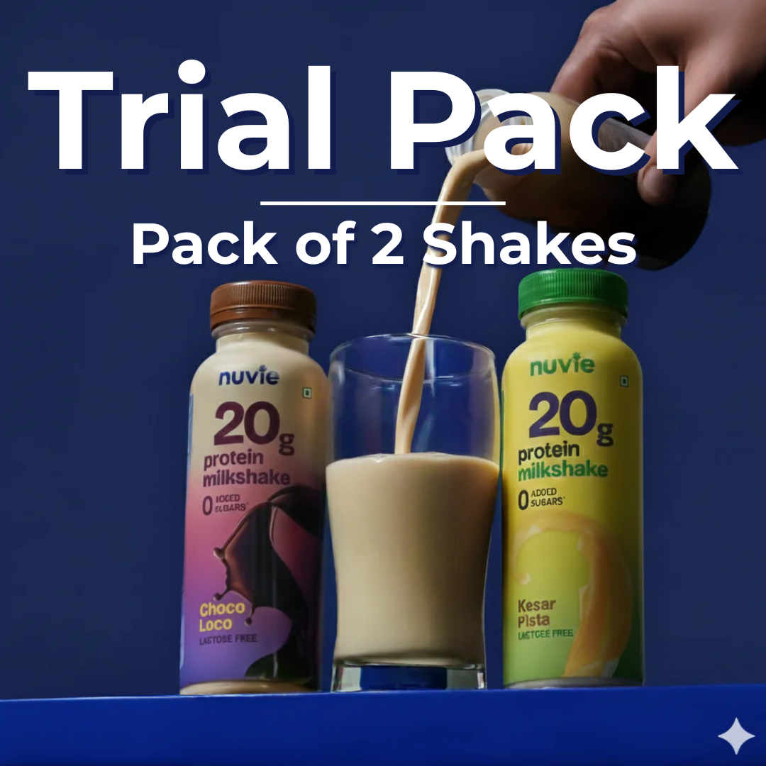Trial Pack [Chocolate + Kesar Pista] 20gm Protein Milkshake Combo - Pack of 2