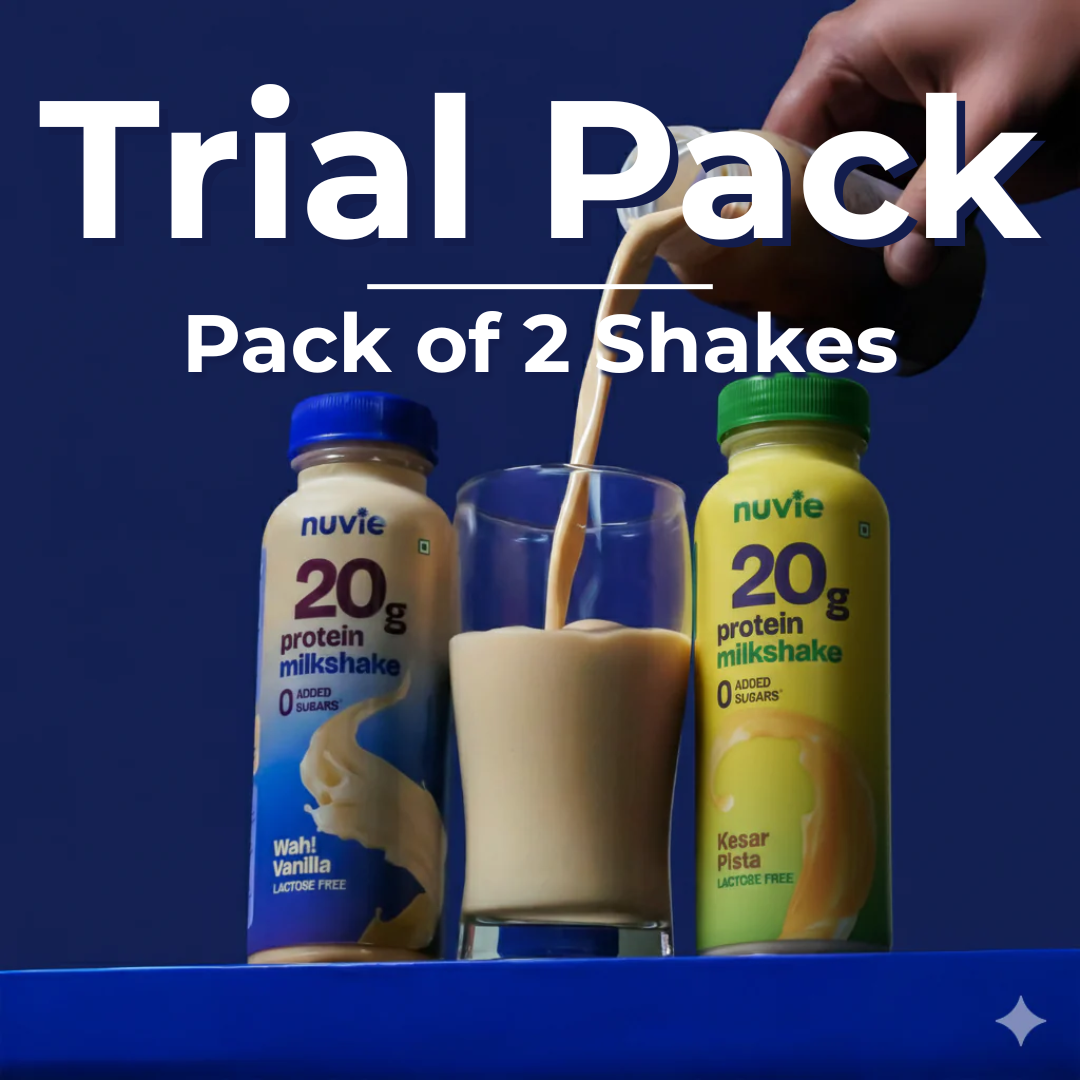 Trial Pack [Vanilla + Kesar Pista] 20gm Protein Milkshake Combo - Pack of 2