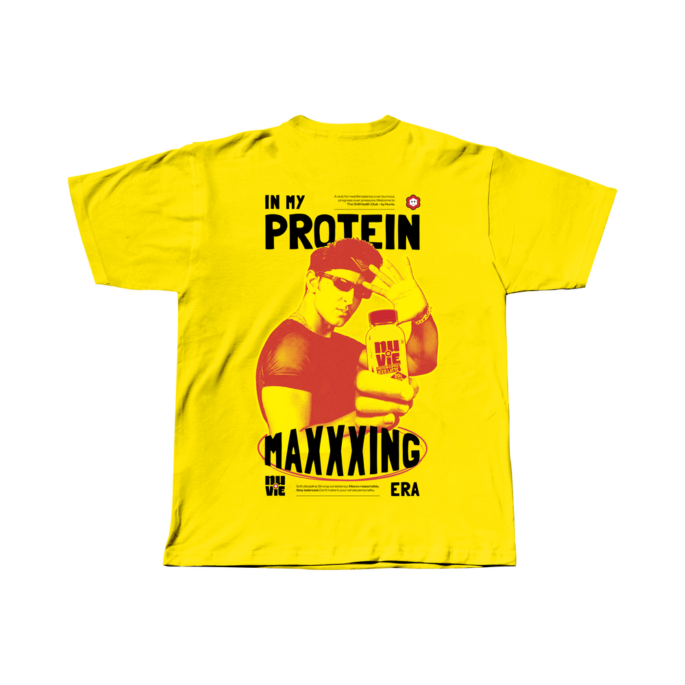 Nuvie Protein Maxxing Era Oversized Tee - Back - Hrithik Design