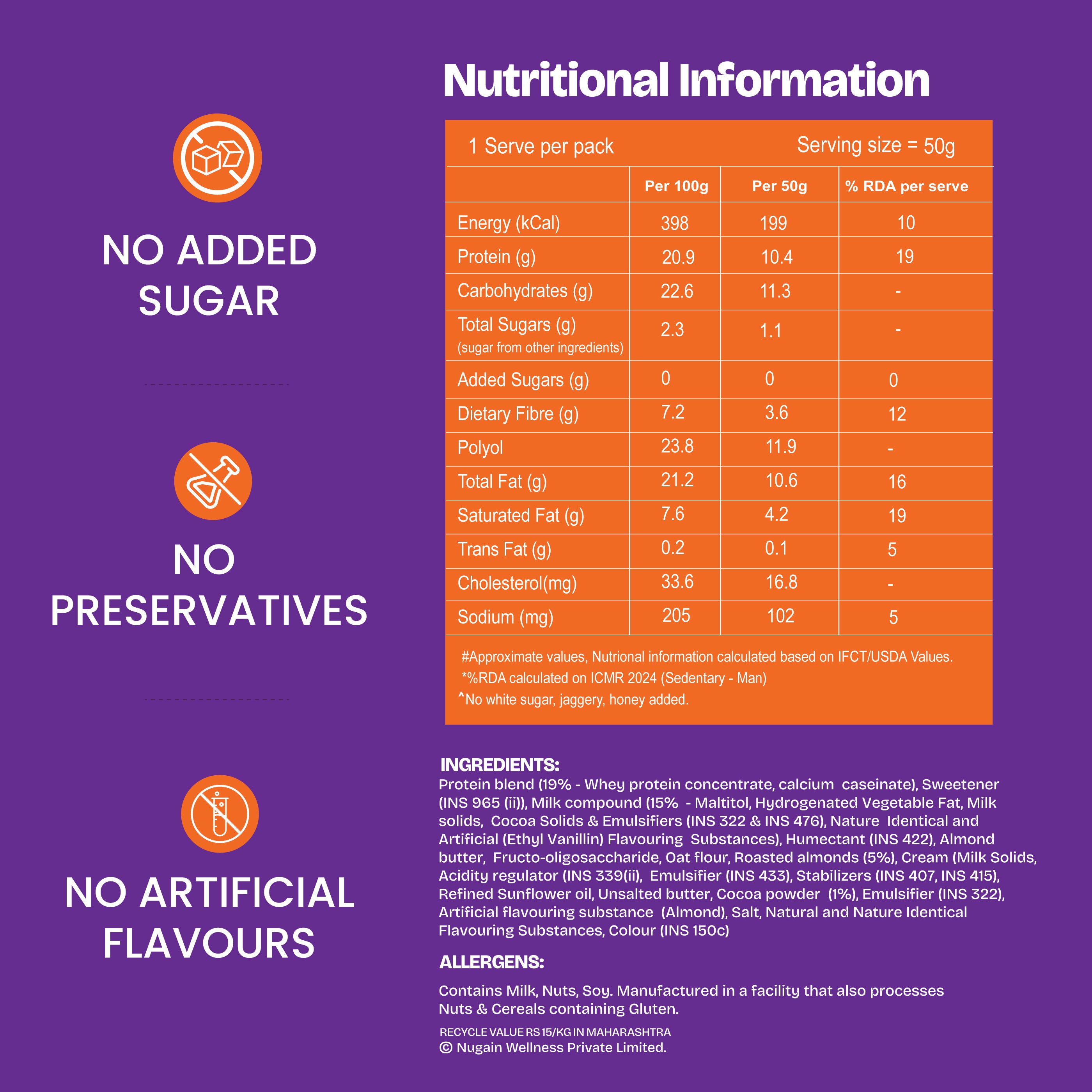 Nuvie Protein Chocolate Bar - Choco Almond