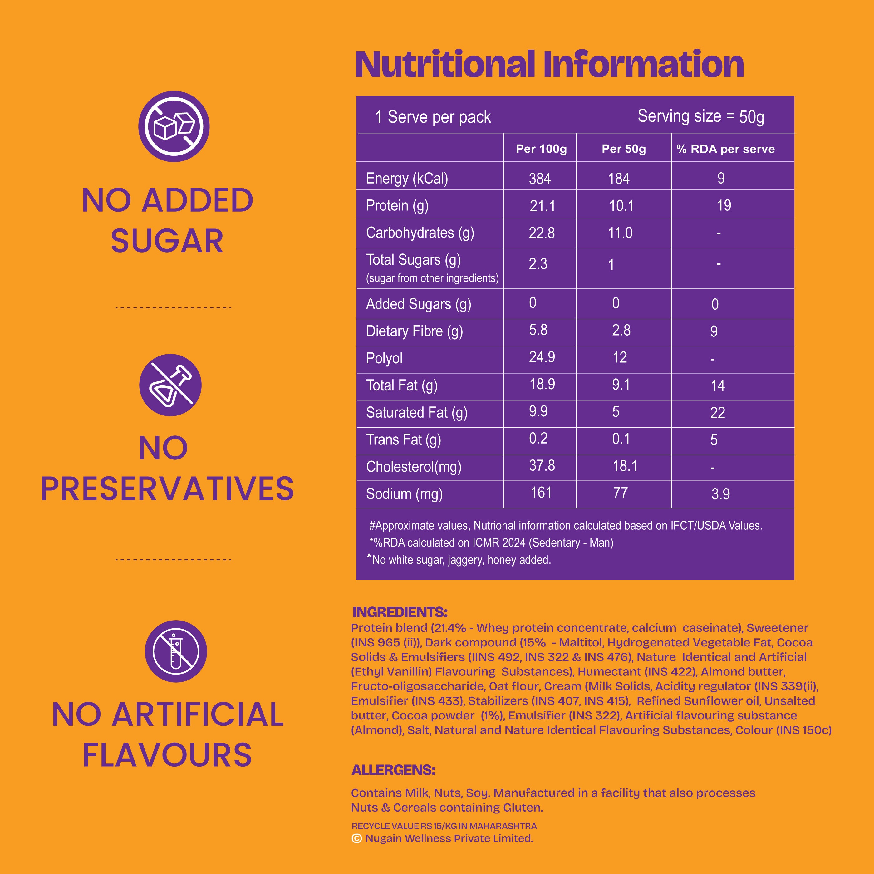 Nuvie Protein Chocolate Bar - Choco Brownie
